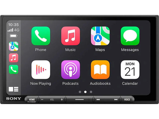 Sony XAV-AX6000 6.95 inch bezel-less double-DIN receiver wireless CarPlay LDAC at Saint Nordic Custom Autoworks Spring Lake Park MN