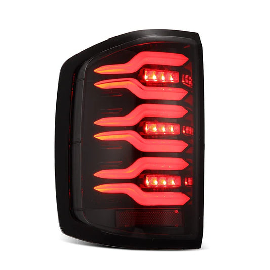 14-18 Chevrolet Silverado 1500 / 15-19 Silverado 2500HD/3500HD / 15-19 GMC Sierra 3500HD Dually LUXX-Series LED Tail Lights Alpha-Black - 620040