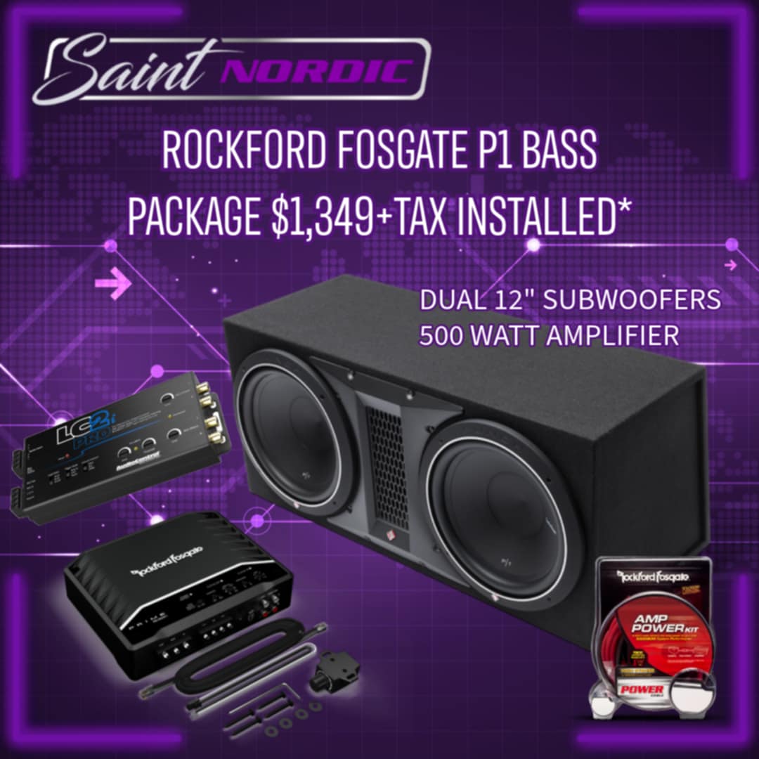 Rockford Fosgate P1 Bass Package – Dual 12” Subwoofers & 500W Amplifier