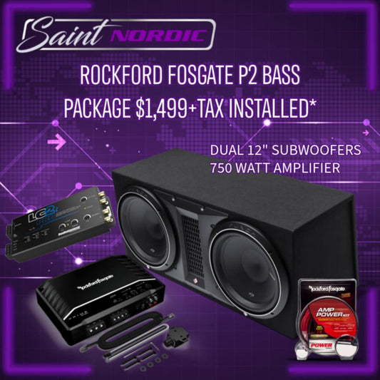 Rockford Fosgate P2 Bass Package – Dual 12” Subwoofers & 750W Amplifier Package