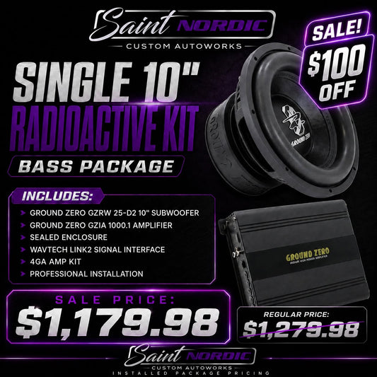 GROUND ZERO · SINGLE 10" · 600W RMS / RADIOACTIVE KIT