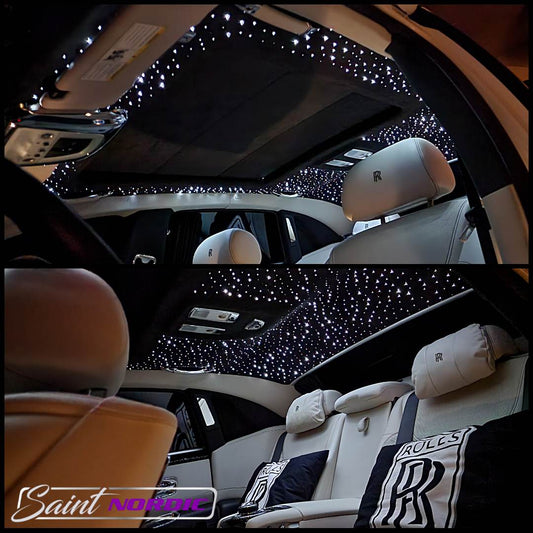 Custom fiber optic star headliner system installed by Saint Nordic Custom Autoworks Spring Lake Park MN