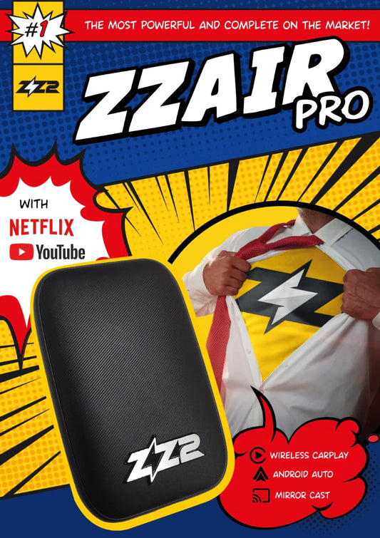 ZZAIR-PRO | Wired to Wireless Carplay / Android Auto | Add Netflix and Youtube